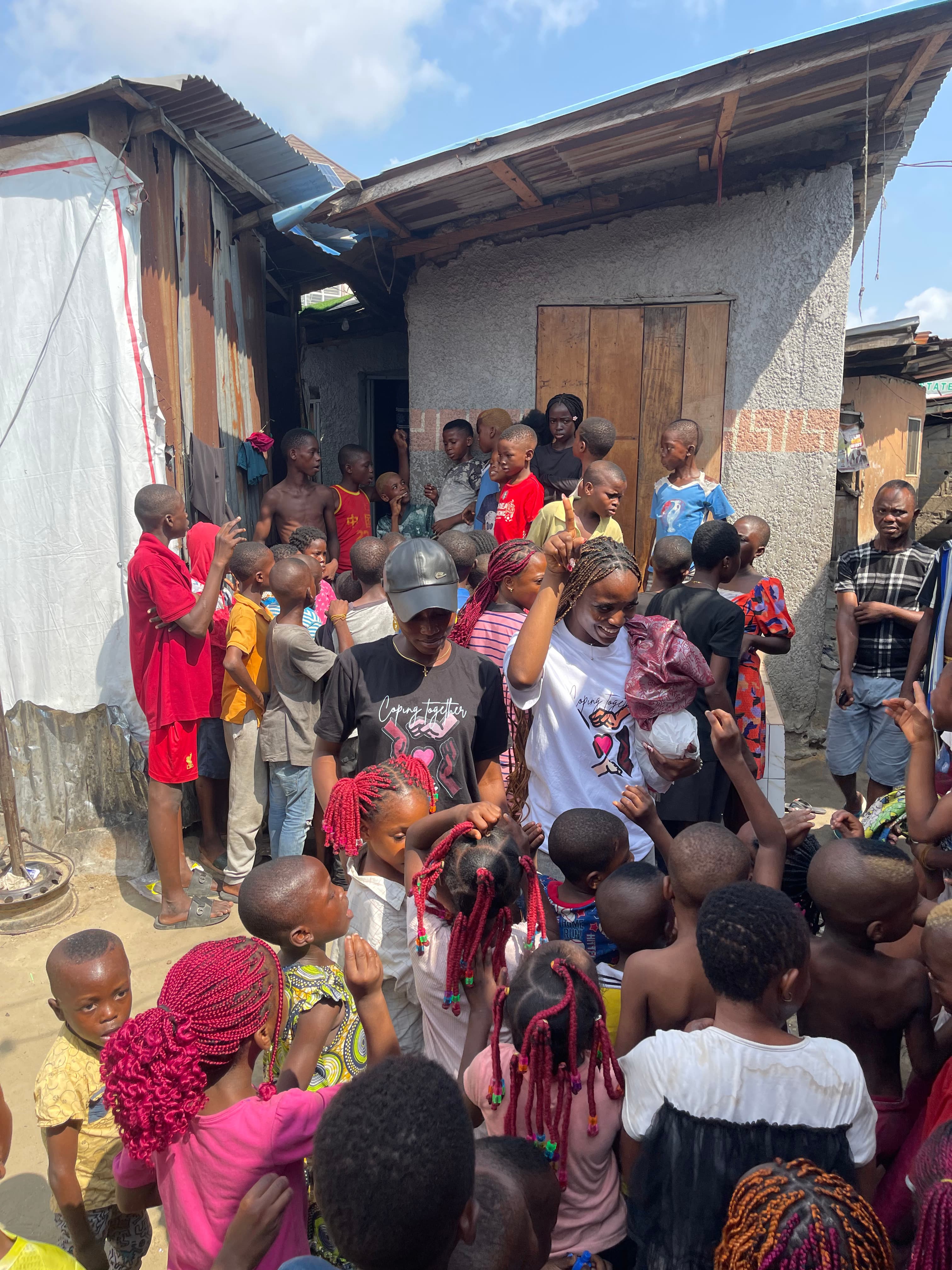 Founder engaging with teenagers