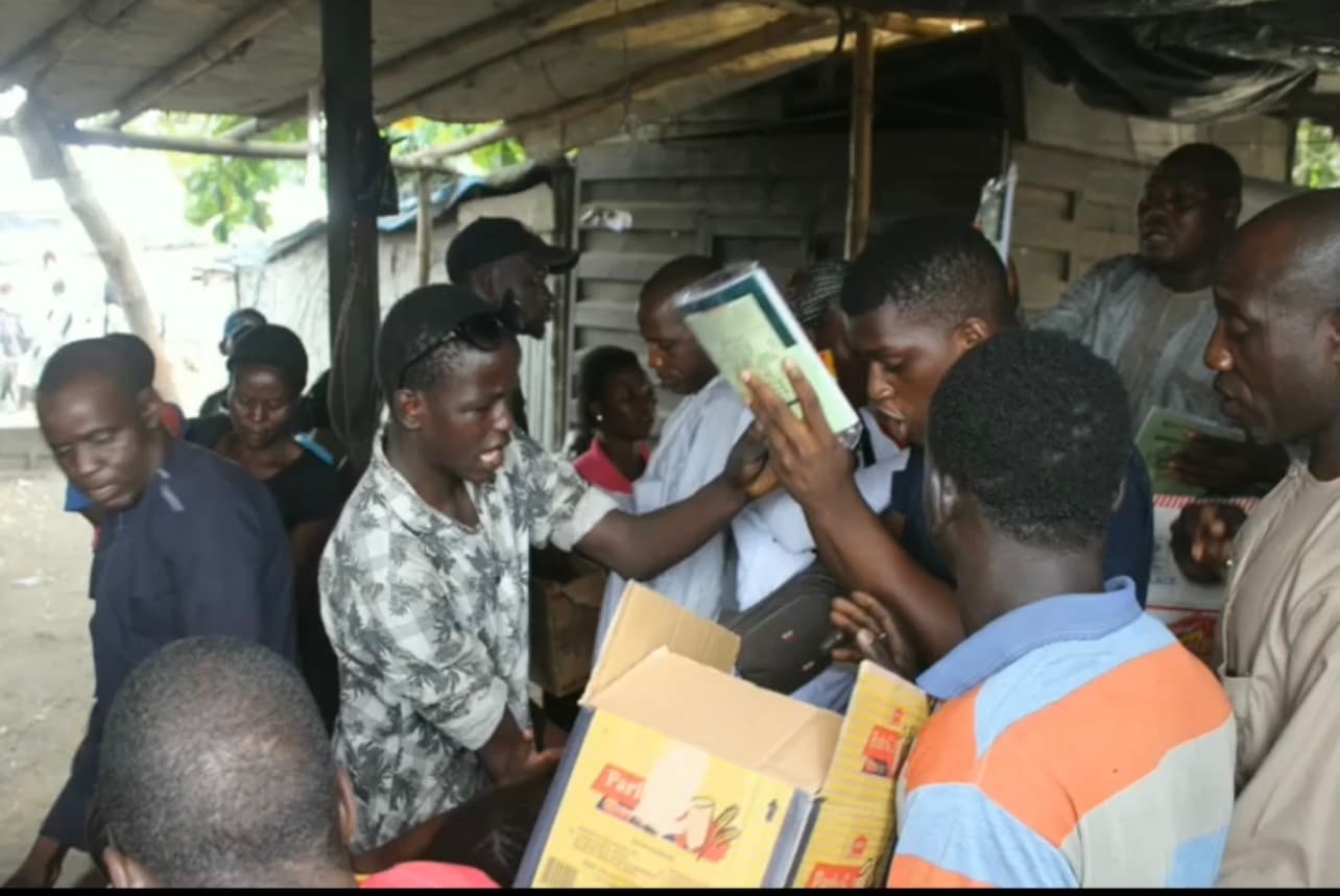 Children with their new supplies
